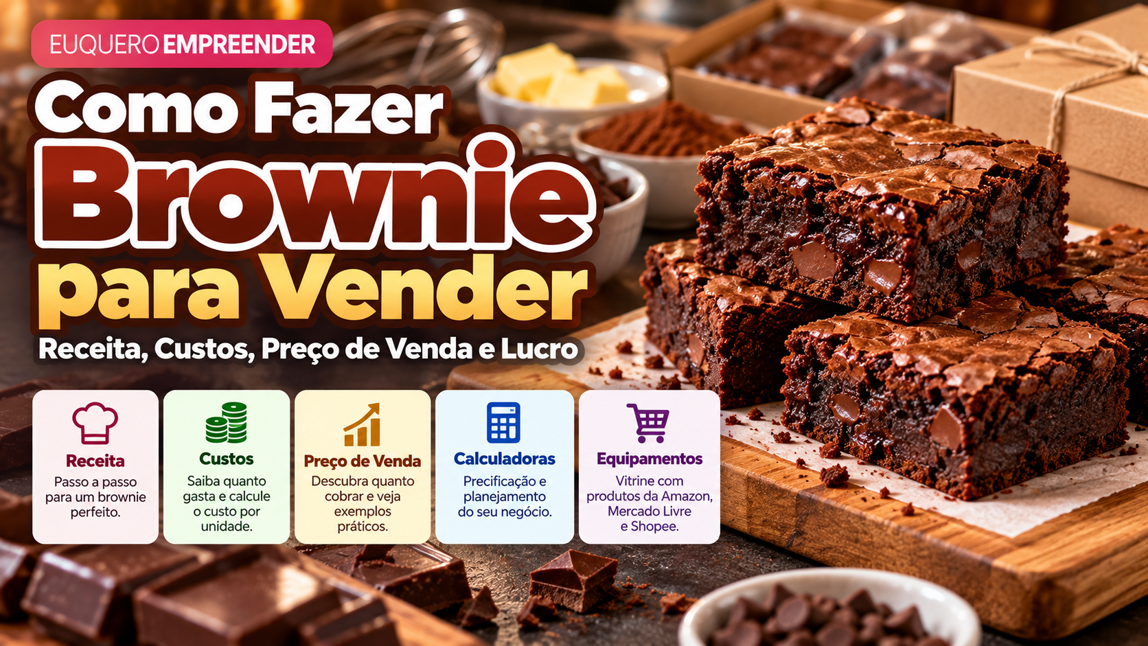 Como Fazer Brownie para Vender: Receita, Custos, Preço de Venda e Lucro