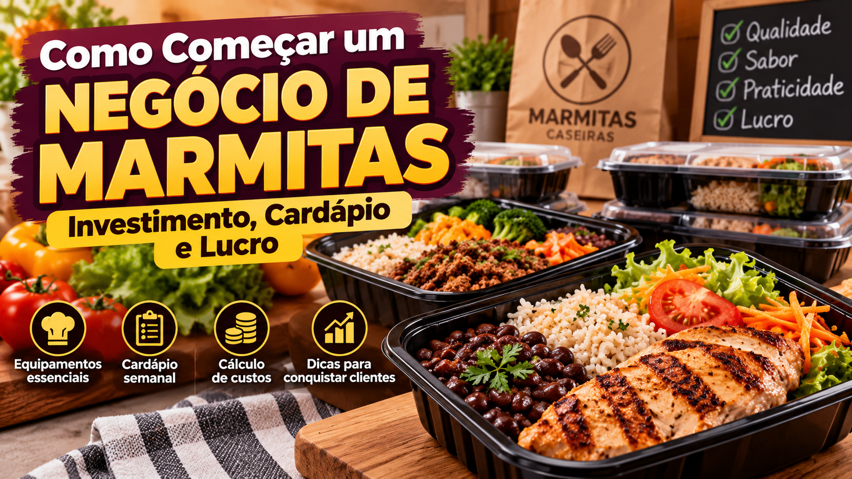 Como Começar um Negócio de Marmitas: Investimento, Cardápio e Lucro